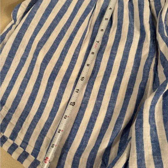 Ava Vic Shorts Blue White Striped Linen Blend Preppy Beach - Picture 8 of 13